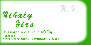 mihaly hirs business card